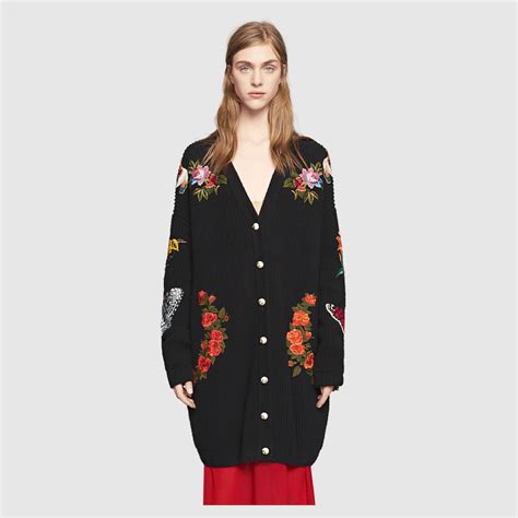 cardigan gucci rosa|gucci embroidered oversized cardigan.